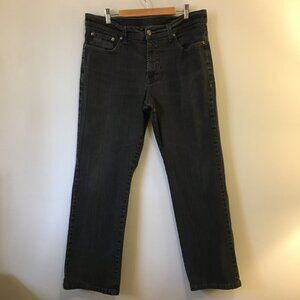 Point Zero Dark Grey Black Denim Jeans Straight Leg Size 34"